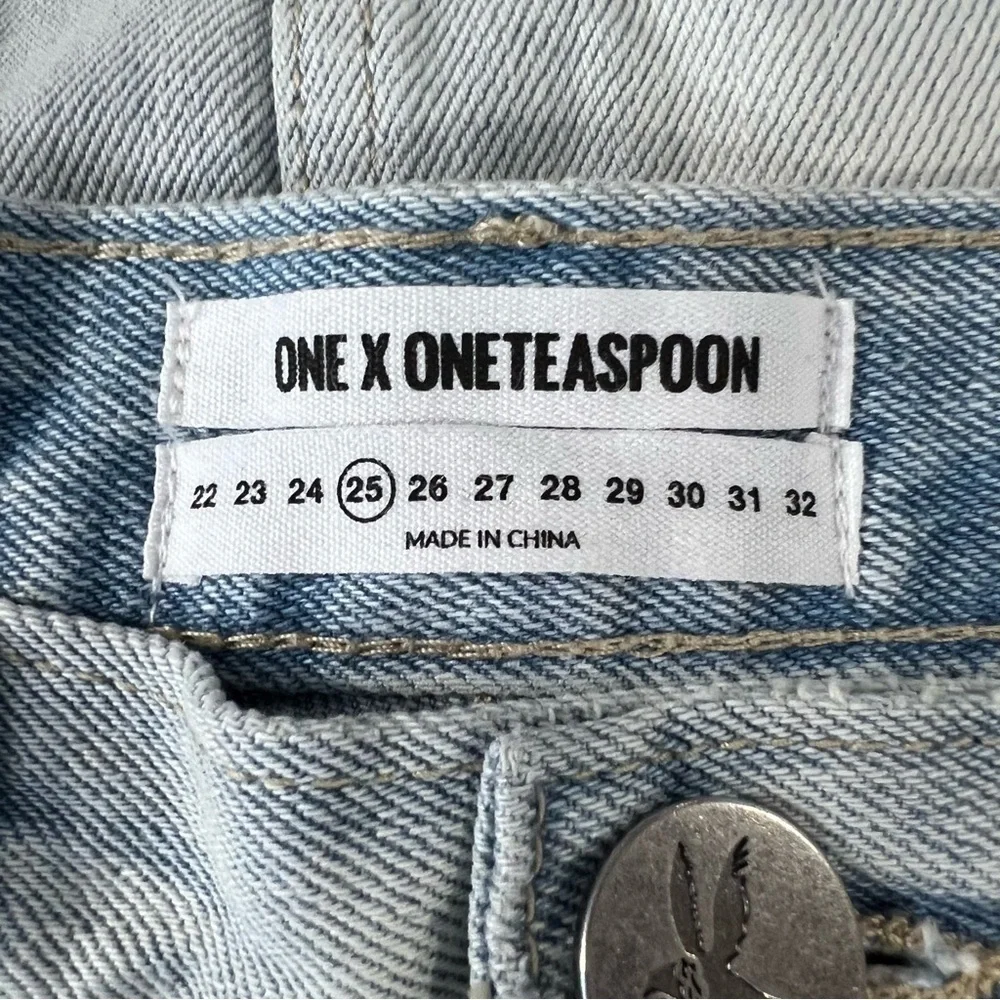 One teaspoon distressed raw hem denim mini skirt